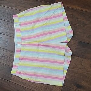 Crown & Ivy Pastel Colored Vertically Striped Caroline Shorts size 20W